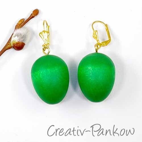 Paar Holz-Ohrringe "Grünes Osterei"
